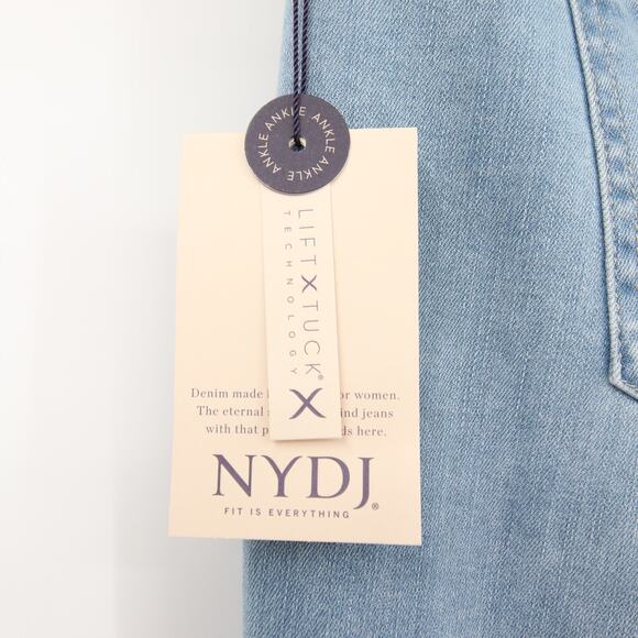 NYDJ Jeans Blue Light Wash Sheri Slim Ankle Cuff High Waist Tummy Control 24W - Picture 9 of 16